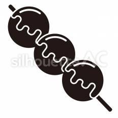 みたらし団子 みたらし団子,串,団子のシルエット素材