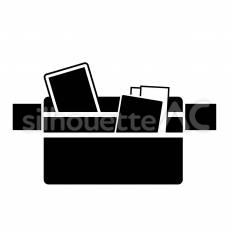 貴重品を入れた収納ボックス 収納ボックス,貴重品,施錠のシルエット素材