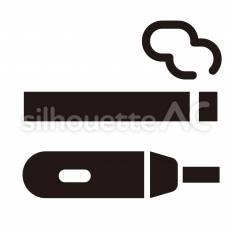 喫煙所 たばこ,煙,灰皿のシルエット素材