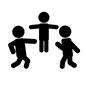 トラブル トラブル 3人,喧嘩,けんか,ケンカ,仲裁,止める,揉める,人,人物,ピクトグラムのシルエット素材