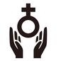 ジェンダーレス 性別記号,女性記号,女性シンボル,記号,シンボル,手,両手,手のひら,包む,LGBTQのシルエット素材
