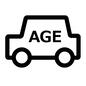 年齢制限 年齢制限 AGE,英語,線,簡単,車,自動車,側面,1台のシルエット素材