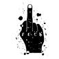 ファック ファック ファック,右手,中指,中指を立てる,ハンドサイン,ジェスチャー,グランジ,グランジ風,かすれた,かすれ絵のシルエット素材