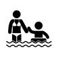 水遊びをする子供 水遊びをする子供 カップル,浮き輪,海水浴,男性,2人,女性,水着,ビキニ,海,プールのシルエット素材