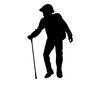 登山者 登山者 トレッキングポール,トレッキング,登山,山登り,ハイキング,歩く,人物,登山者,アウトドア,登山用のシルエット素材