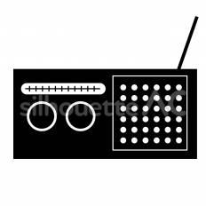 ラジオ ラジオ,本体,アンテナのシルエット素材