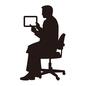 説明する医者 説明する医者 タブレット,指さす,人,人物,男性,医者,座る,椅子,背もたれ,診察室のシルエット素材