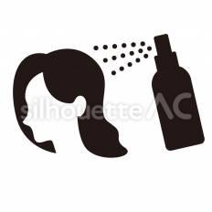 ドライシャンプー 頭部,噴霧,ボトルのシルエット素材