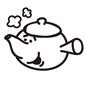急須 急須 急須,お茶,茶器,湯気,温かい,ティーポット,道具,顔,かわいい,簡単のシルエット素材