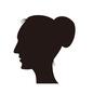 女性 スリム,女性,女の人,お団子ヘア,顔,横顔,アップ,細身,痩せた人,後れ毛のシルエット素材