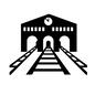 駅 駅 アイコン,駅,ステーション,線路,時計,駅舎,車庫,建物,建築物,旅行のシルエット素材