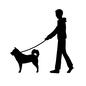 散歩 散歩 犬,散歩,日課,日常,人,人物,男性,リード,歩く,飼い主のシルエット素材