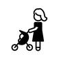 親子 親子 親子,散歩,お母さん,赤ちゃん,ベビーカー,乳母車,横向き,押す,母子,幼児のシルエット素材