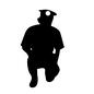 警察官 警察官 人物,人,全身,正面,しゃがむ,警察官,police,policeman,警官,警察のシルエット素材