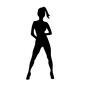 踊る女性 踊る女性 踊る,女の子,女,女性,人物,人,全身,正面,立つ,ポニーテールのシルエット素材
