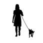 散歩 散歩 犬,いぬ,イヌ,動物,生き物,ペット,家族,可愛い,癒し,イラストのシルエット素材