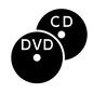 CDとDVD CDとDVD 音楽,映像,CD,DVD,ディスク,disc,二枚,記録媒体,デジタルデータ,娯楽費のシルエット素材