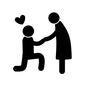 プロポーズ プロポーズ 跪く,ハートマーク,プロポーズ,立ち膝,告白,結婚,人物,人,カップル,男女のシルエット素材