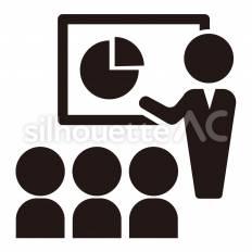 コミュニケーション　プレゼンテーション プレゼンテーション,画面,円グラフのシルエット素材