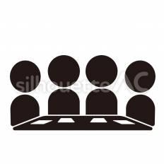 コミュニケーション　ミーティング ミーティング,テーブル,話し合いのシルエット素材