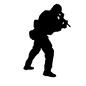 軍人 サバイバルゲーム,サバゲ,構える,狙う,撃つ,銃,武器,人,人物,軍のシルエット素材