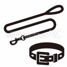 首輪とリード 首輪,リード,留め具のシルエット素材