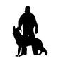 警察犬と警官 警察犬と警官 警察犬,イヌ,犬,動物,捜査,人物,人,全身,立ち姿,警察官のシルエット素材