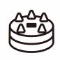 クリスマス(ホールケーキ) クリスマス(ホールケーキ) クリスマス,ホールケーキ,デコレーションケーキ,イチゴ,プレート,円形,デザート,スイーツ,食べ物,祝うのシルエット素材