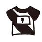 ゼッケン 9,九,Tシャツ,ユニフォーム,ゼッケン,背番号,番号,数字,ナンバー,数のシルエット素材