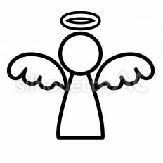 天使　白抜き 天使,羽,光輪のシルエット素材