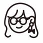 ピアスをしたメガネの女性 ピアスをしたメガネの女性 女の子,韓国風,女性,ピアス,メガネ,丸眼鏡,ニヤリ,表情,かわいい,太線のシルエット素材