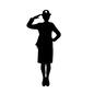 婦人警官 婦人警官 婦警,敬礼,ポーズ,正面,人物,人,全身,立ち姿,警察官,policeのシルエット素材