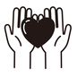 両手にのせたハート ハート,両手,支える,手,助ける,援助,福祉,協力,助け合い,助け合うのシルエット素材