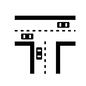 T字路 T字路 T字路,車線,道,道路,教習所,自動車教習所,教習,教習車,自動車,車のシルエット素材