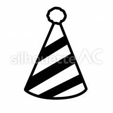 パーティー帽子　ストライプ 帽子,ストライプ,ポンポンのシルエット素材