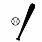 野球ボールとバット 体育,野球,ボール,バット,スポーツ,練習,試合,部活,学生,運動のシルエット素材