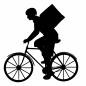 自転車で配達する人 自転車で配達する人 男性,配達,自転車,乗る,横向き,横顔,デリバリー,飲食店,職業,仕事のシルエット素材