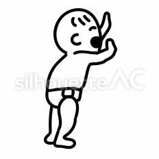 つかまり立ち　笑顔 笑顔,つかまり立ち,赤ちゃんのシルエット素材