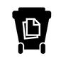 ゴミ箱 再生紙,コピー用紙,用紙,紙,紙屑,紙くず,リサイクル,廃棄物,車輪,キャスター付きのシルエット素材