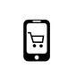 スマートフォン スマートフォン 買い物,ショッピング,ネットショッピング,ショッピングカート,スマホ,スマートフォン,携帯,モバイル,電話,携帯電話のシルエット素材
