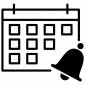 予約通知のアイコン リッチメニュー,アイコン,line,カレンダー,日付,ベル,音,お知らせ,表示,記号のシルエット素材