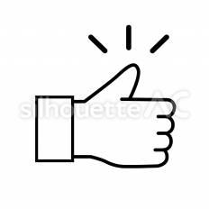 レビュー レビュー,手,親指のシルエット素材