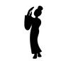 盆踊り 人,人物,女性,踊る,浴衣,和装,お団子ヘア,正面,全身,盆踊りのシルエット素材