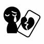 SNS疲れ sns,疲れ,スマホ,涙,負担,消耗,投稿,悩み,疲労,ストレスのシルエット素材