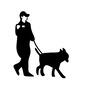 警察犬と警官 警察犬と警官 捜査,警察犬,イヌ,犬,動物,人物,人,全身,立ち姿,警察官のシルエット素材
