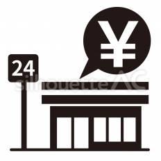EC　コンビニ払い コンビニ払い,24時間,吹き出しのシルエット素材