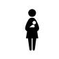 赤ちゃんを抱く母親 赤ちゃんを抱く母親 抱っこ,抱く,母親,女性,人物,子供,ピクトグラム,赤ちゃん,ベビー,育児のシルエット素材