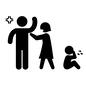 叱る 夫婦喧嘩,ケンカ,けんか,喧嘩,親子,揉め事,叱る,子供,泣く,止めるのシルエット素材
