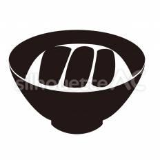 カツ丼 丼,カツ,器のシルエット素材