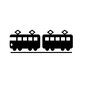 電車 電車 乗り物,電車,列車,在来線,2両,ローカル線,車両,鉄道,交通機関,横向きのシルエット素材